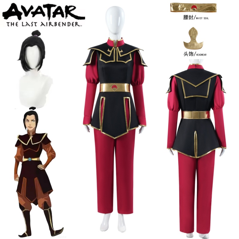 Cosplay Avatar Anime - زي أزولا التنكري الأحمر مع إكسسوارات